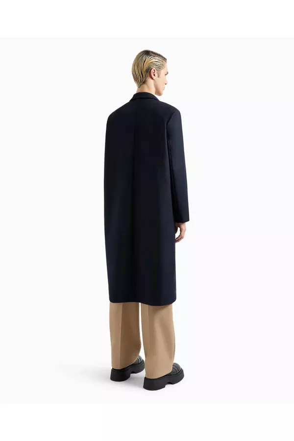 Single-Breasted Trench Coat In A Heavyweight, Virgin Wool