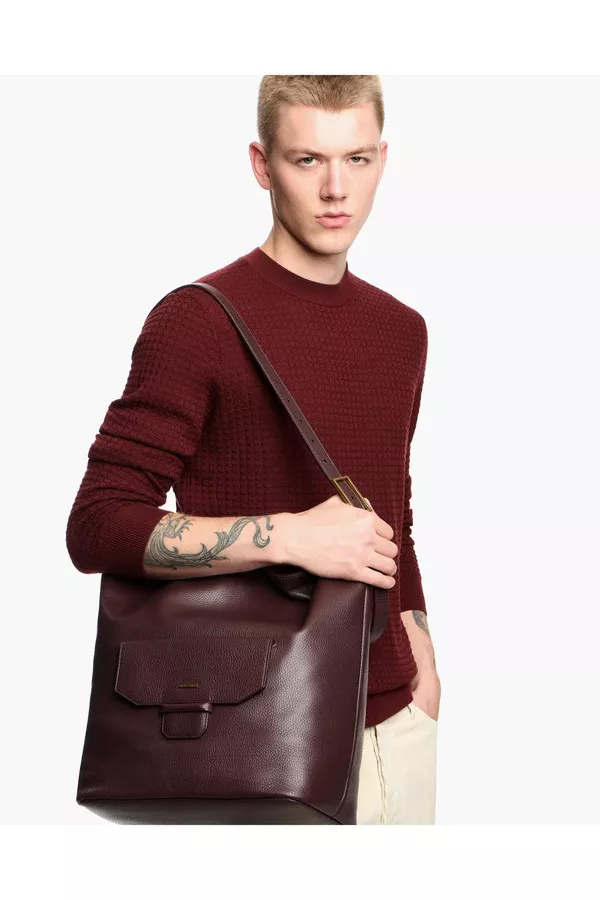 Leather Shoulder Bag by Emporio Armani Men at THE MILE
