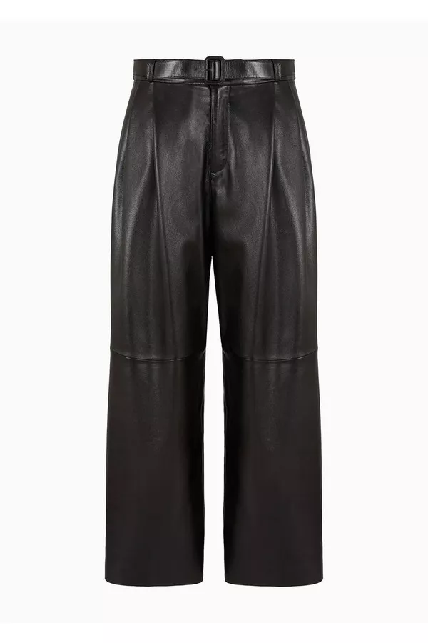 パンツ EMPORIO ARMANI Baggy Leather Pants Leather Pants by Emporio Armani Men at THE MILE