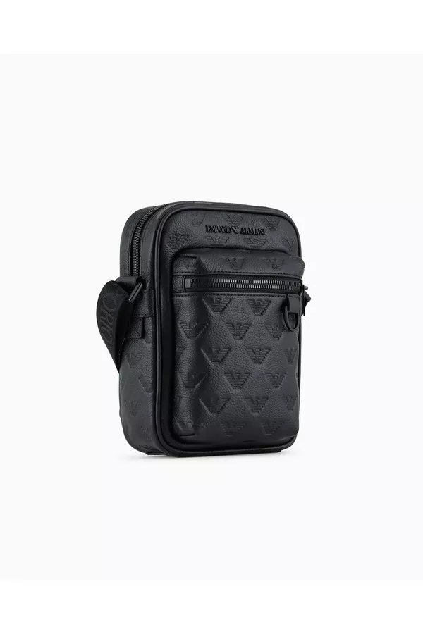 バッグ EMPORIO ARMANI leather shoulder bag Leather Shoulder Bag With All-Over Embossed Eagle by Emporio