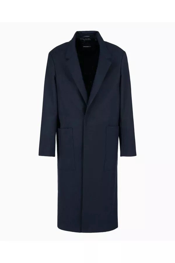 emporio armani wool heavy gabardine coat