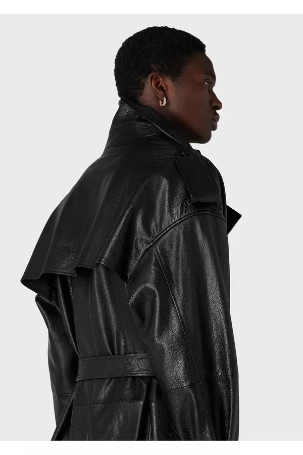 Double-Breasted Oversized-Fit Trench Coat With Lapels And Belt In