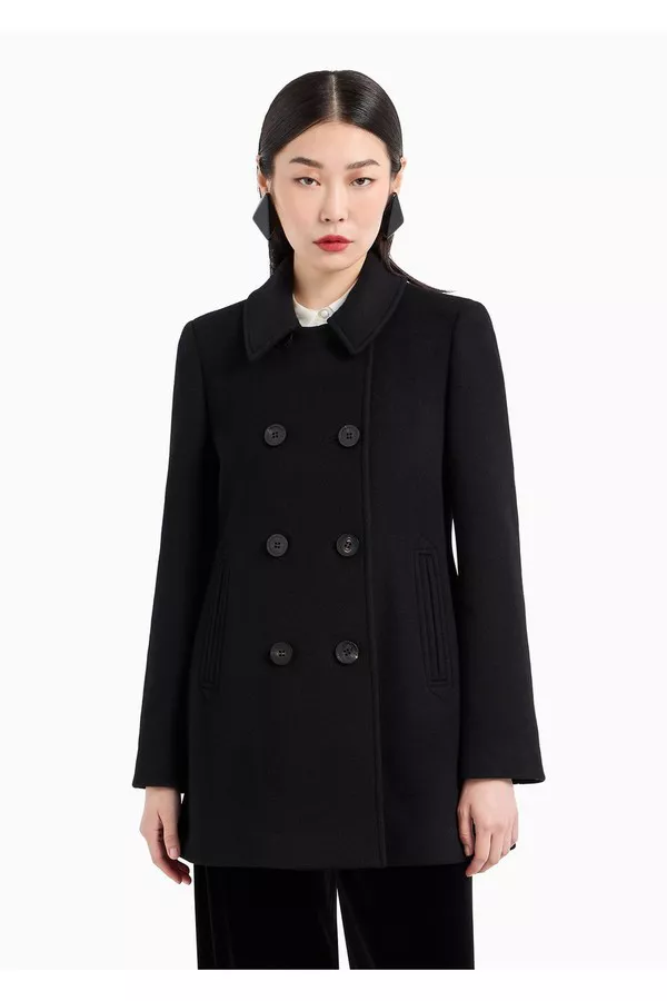 【EMPORIO ARMANI】Pea coat　ピーコート Double-Breasted Pea Coat In Casentino Wool by Emporio Armani at