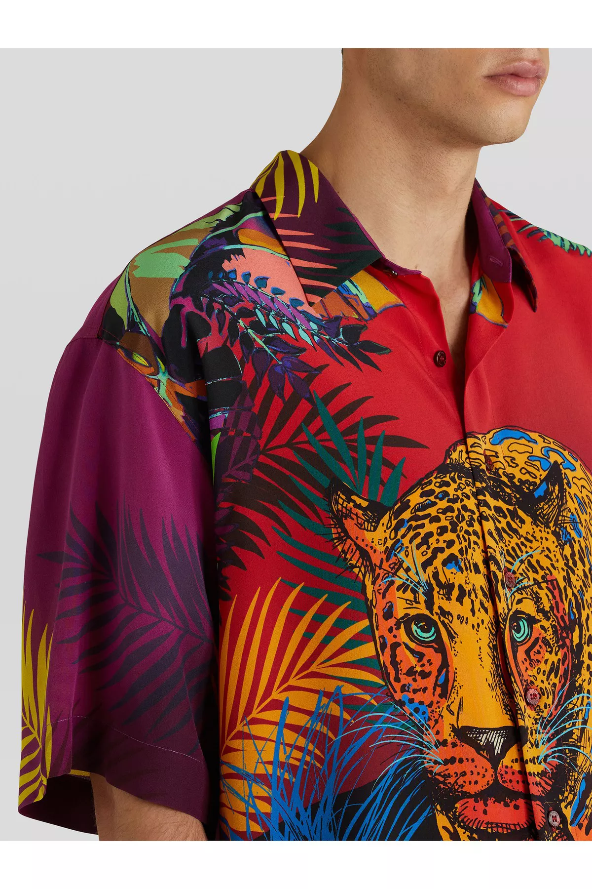 Tシャツ・カットソー ETRO SS23 SILK SHIRT (12401_47150600) ETRO Jacquard Silk Shirt | Black | FARFETCH