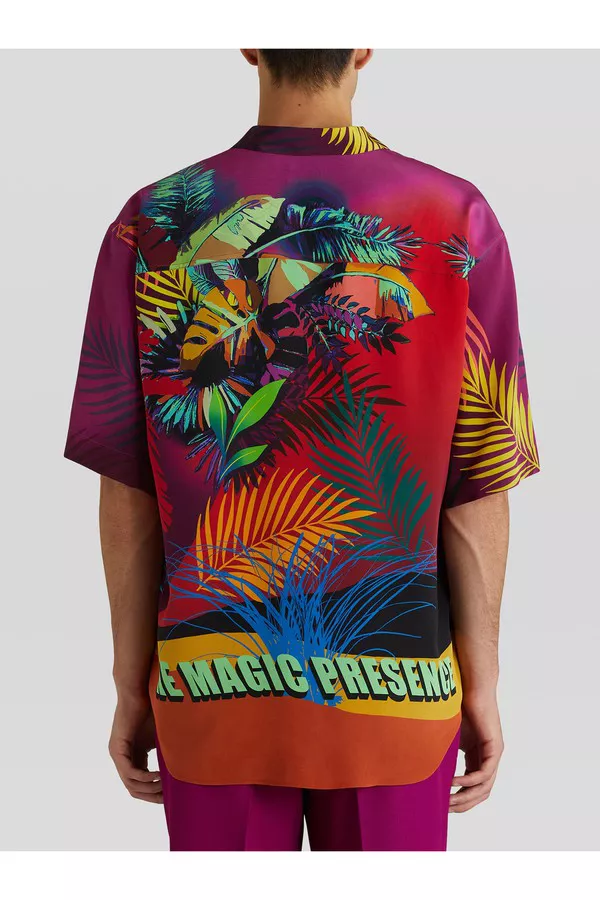 Short-Sleeved Printed Silk Shirt by Etro at THE MILE