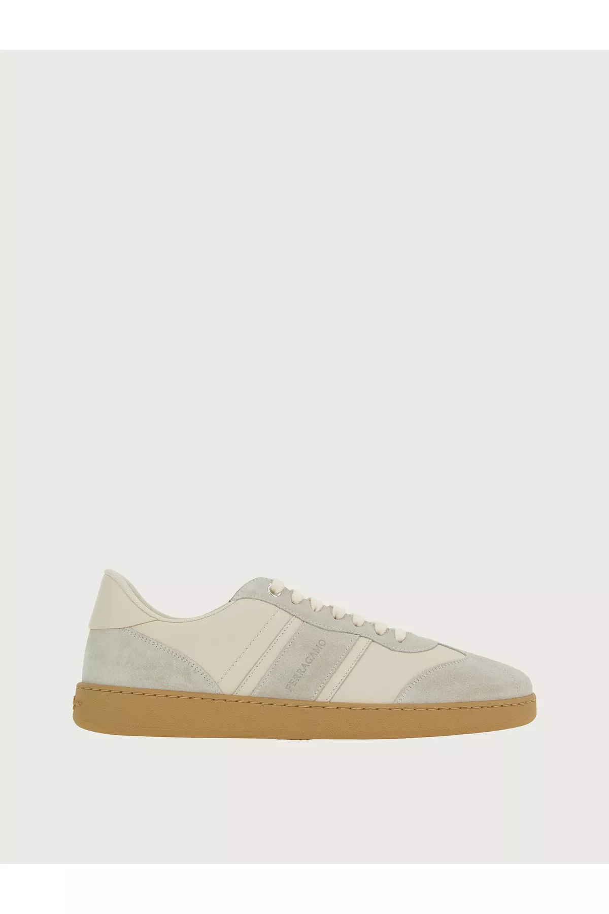 スニーカー FERRAGAMO MASCARPONE-COLORED LEATHER SNEAKERS Salvatore Ferragamo Sneakers Women Leather Beige/Mascarpone