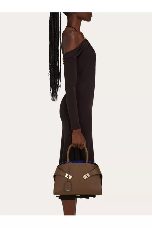 Hug Bicolor Handbag (M) by FERRAGAMO at THE MILE