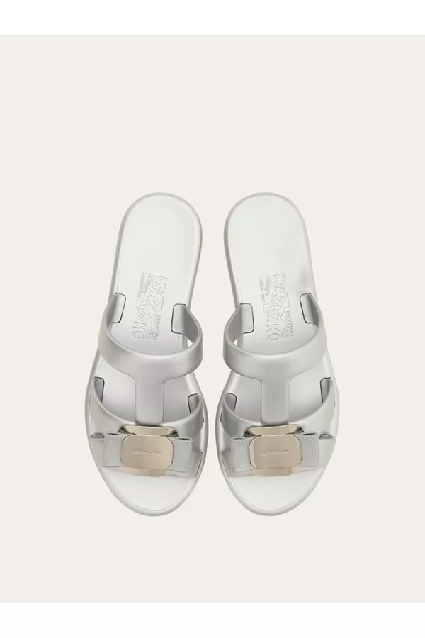 New Vara Plate Strappy Slide by FERRAGAMO at THE MILE