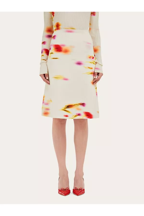 [Salvatore Ferragamo] ブロッサムプリントスカート Blossom Print Skirt by FERRAGAMO at THE MILE