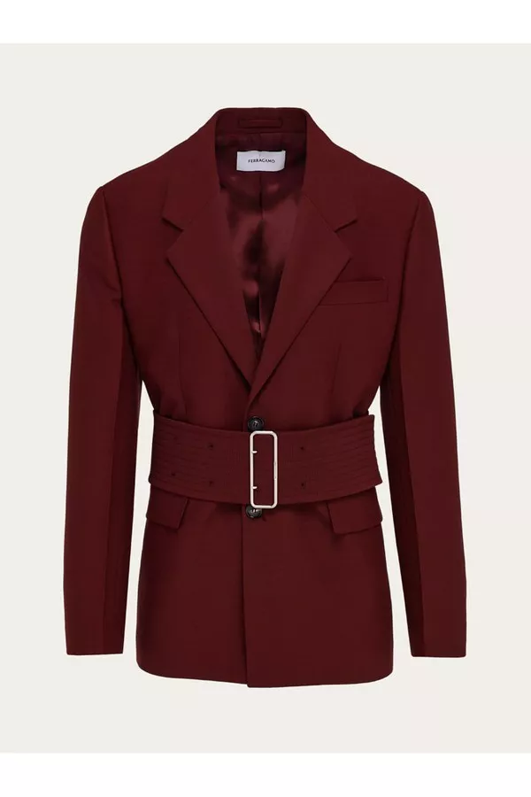 Single Breasted Belted Jacket by FERRAGAMO at THE MILE