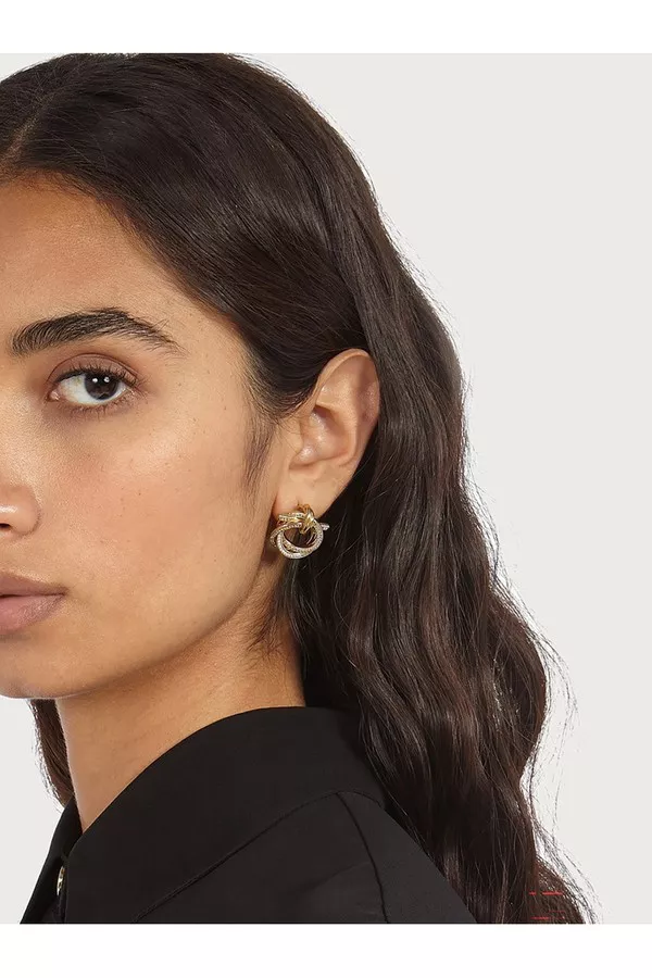 Twisted Gancini Earrings With Crystals by FERRAGAMO at THE MILE
