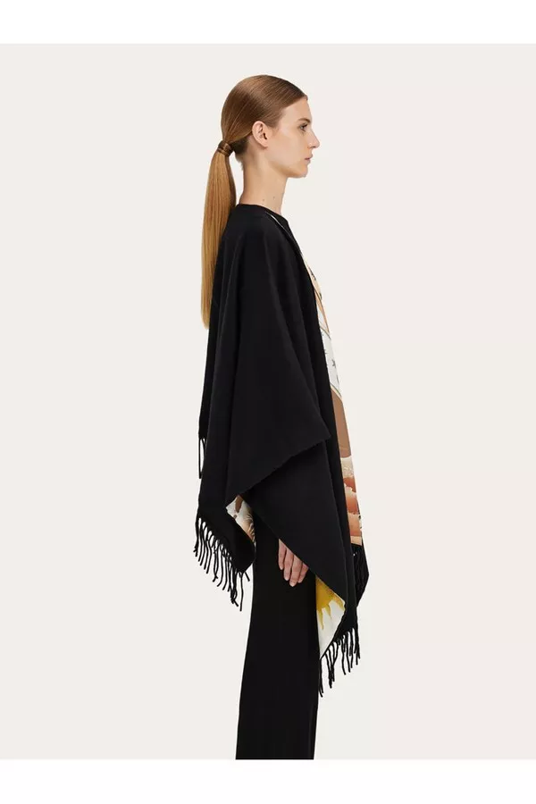 ★FERRAGAMO CAPE Geometrical renaissance print reversible cape - Women