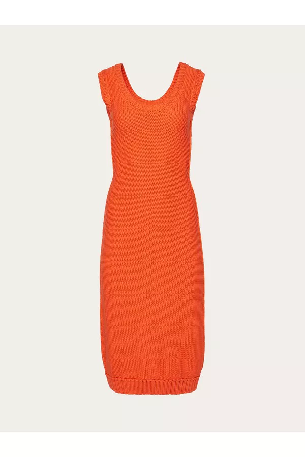 Sleeveless Midi Knitted Dress by FERRAGAMO at THE MILE