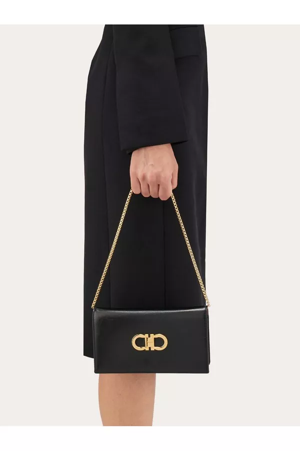【FERRAGAMO】DOUBLE GANCINI MINI BAG Double Gancini Mini Shoulder Bag by FERRAGAMO at THE MILE