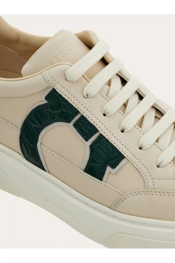 Low-Top Sneaker With Gancini Detail by FERRAGAMO at THE MILE