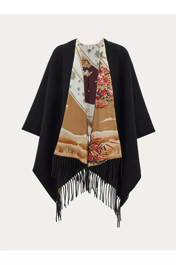 Day & Night Print Reversible Cape by FERRAGAMO at THE MILE