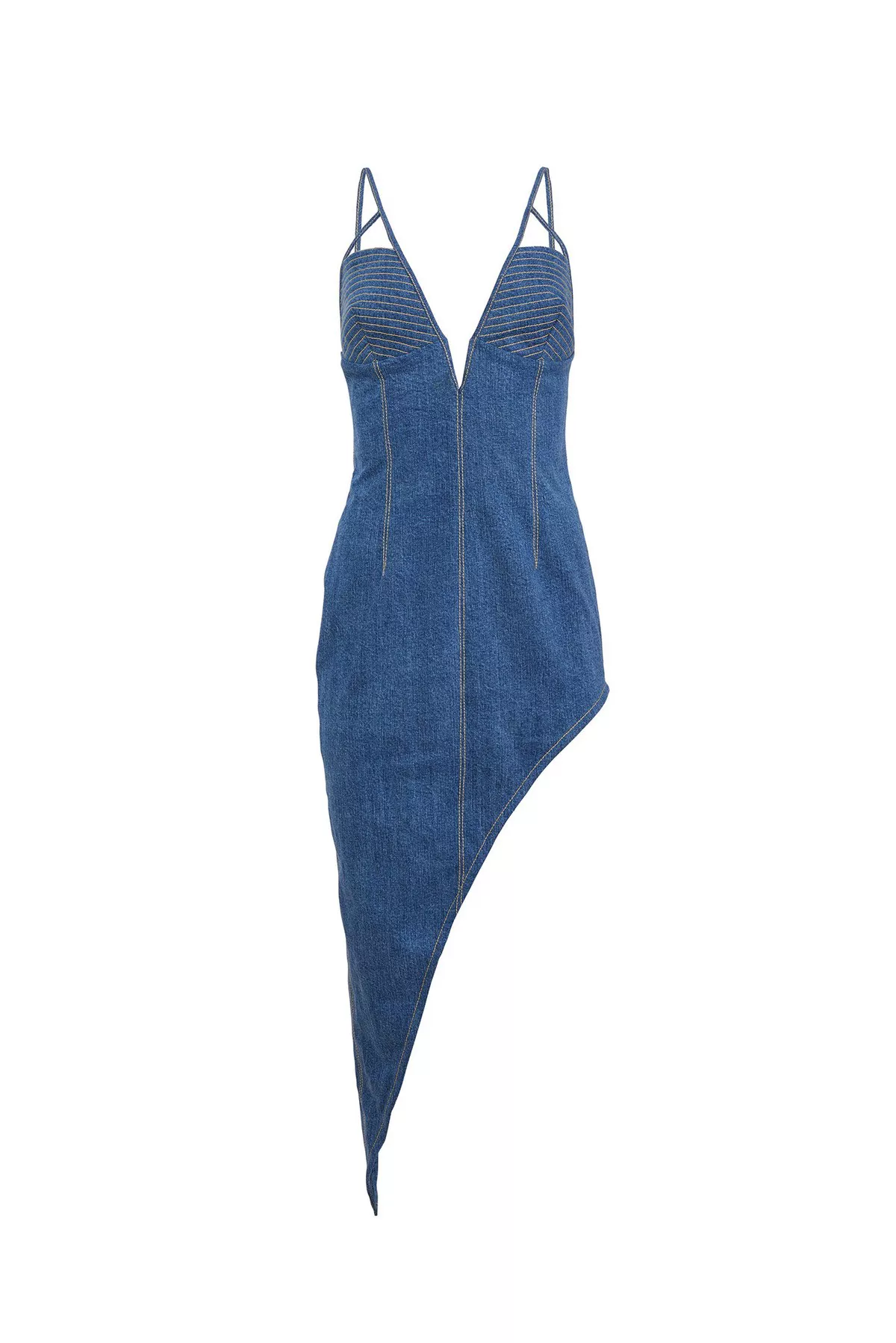 fleur du mal denim shirt dress fleur du mal Denim Shirt Dress in Acid Blue Denim