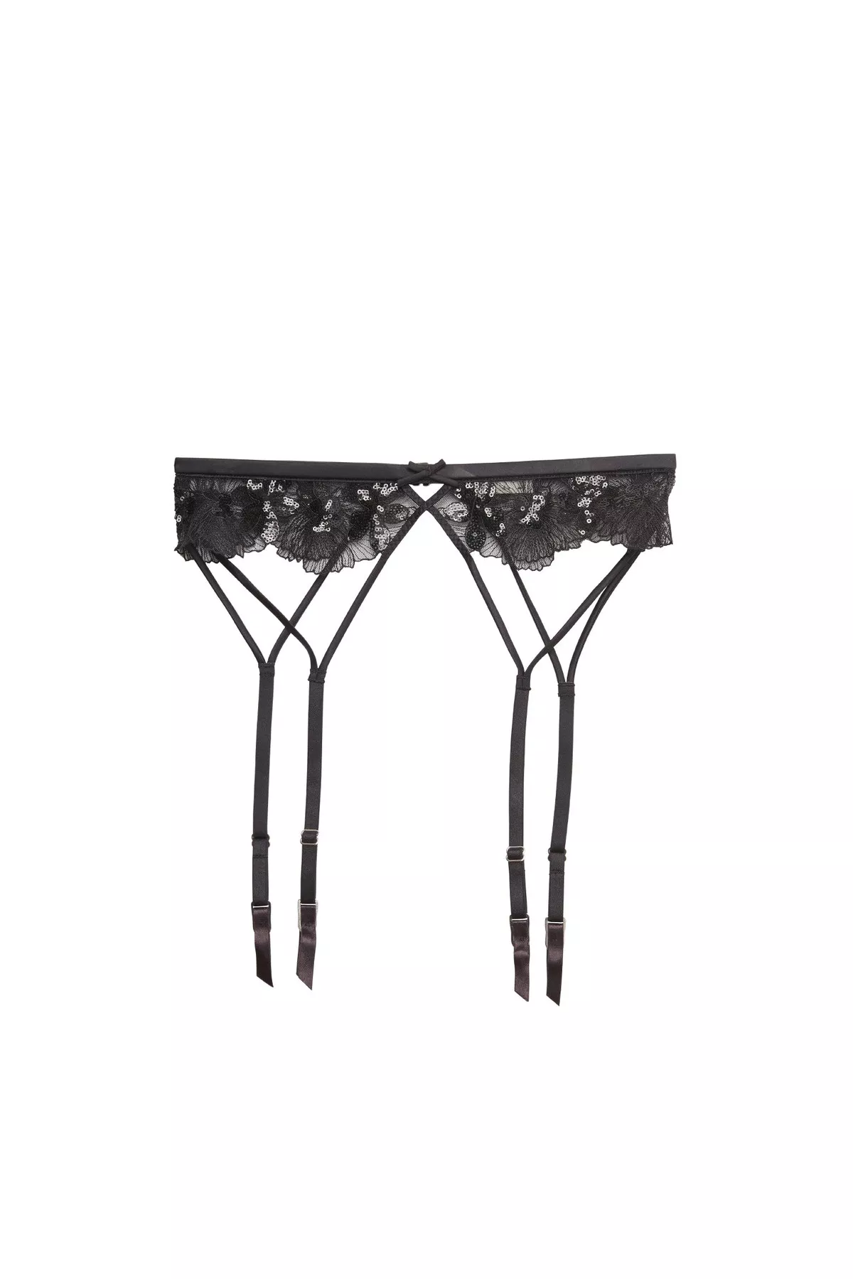Sequin Violet Embroidery Garter Belt by Fleur du Mal at THE MILE