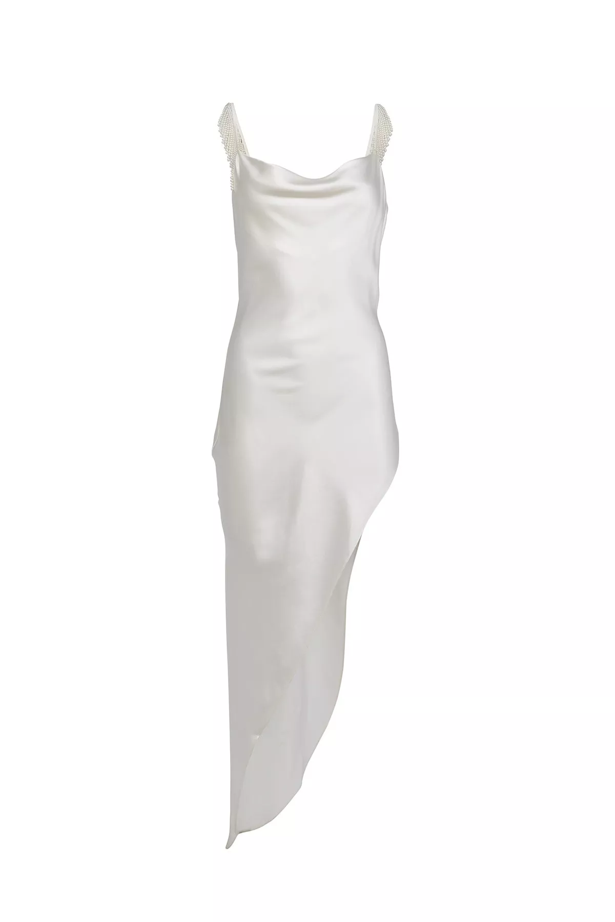 princess polly baby blue dress High Leg Cowl Neck Slip With Pearls by Fleur du Mal at THE MILE