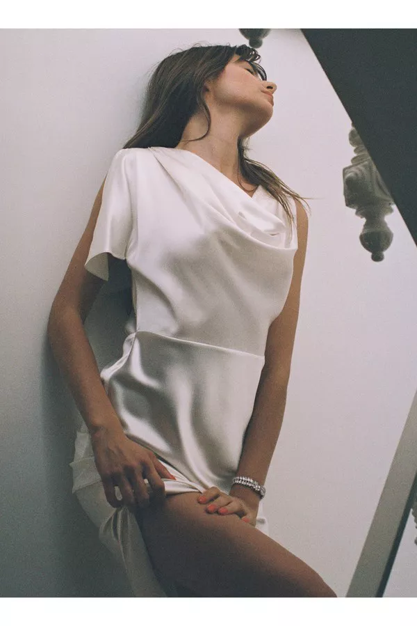 fleur du mal asymmetrical cowl dress fleur du mal Rose Stripe Long Cowl Slip Dress in Rose Stripe