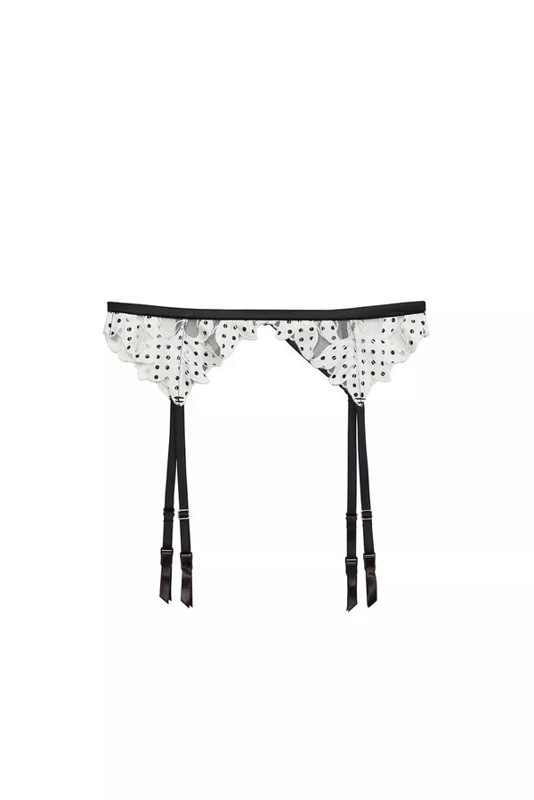 Lily Embroidery Garter Belt by Fleur du Mal at THE MILE