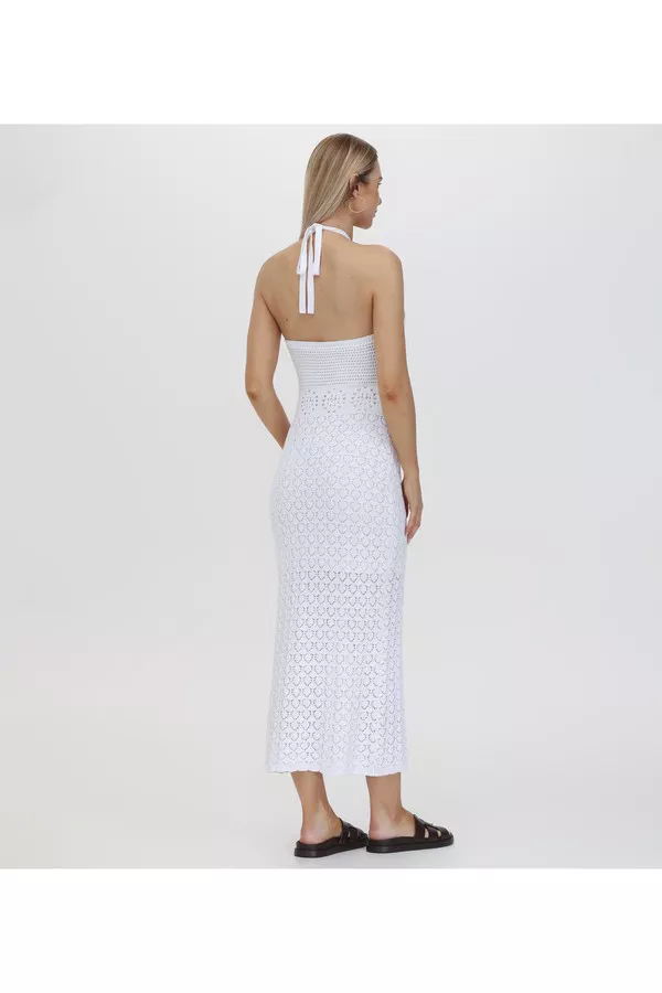 chinese dress ladies Plait Maxi Dress - Star White