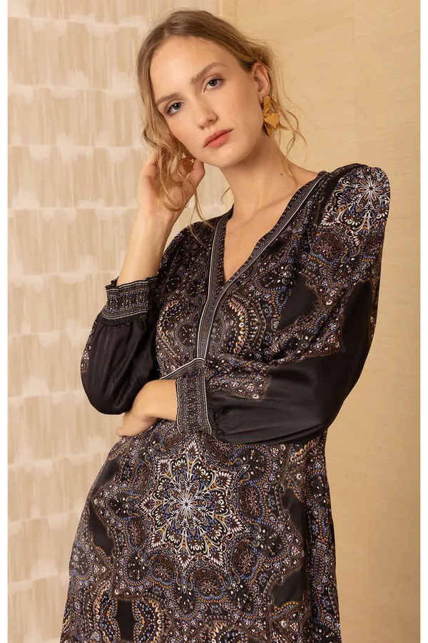 hale bob black dress Bianca Long Dress