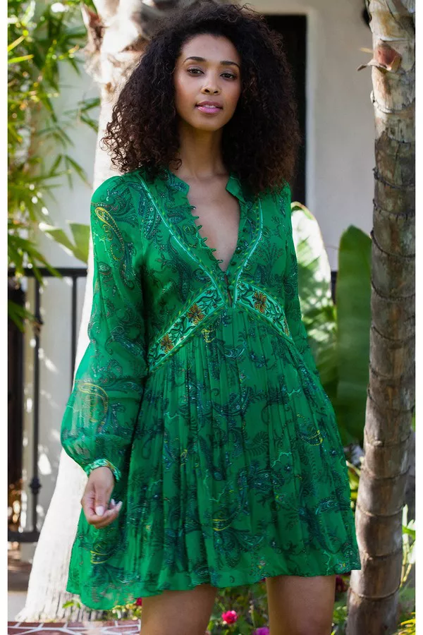 hale bob green dress Hale Bob Lurex Jacquard Gown main image 1