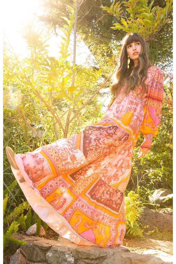 knee length dresses for ladies Maxi Length Boho Chic Dress main image 1