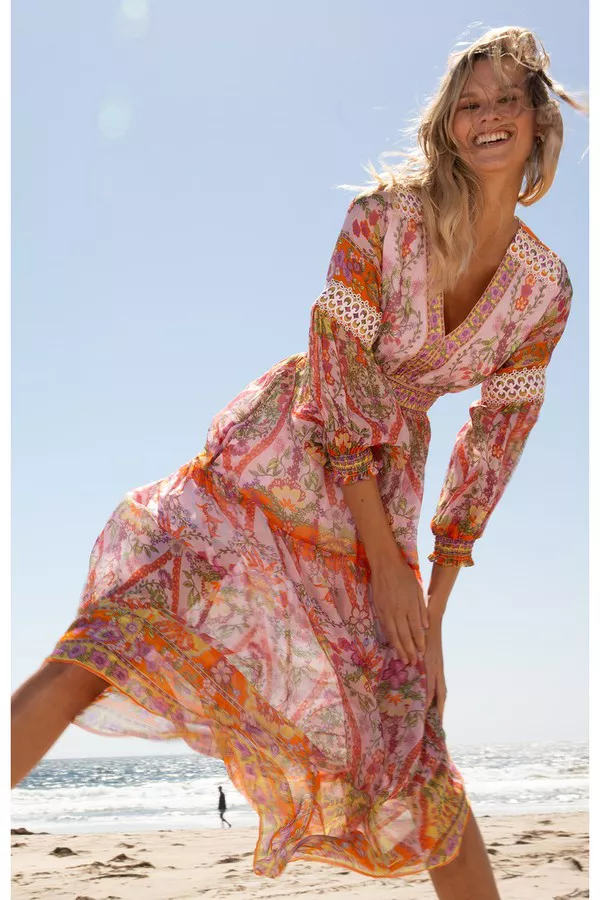 Edlynn Chiffon Maxi Dress by Hale Bob at THE MILE