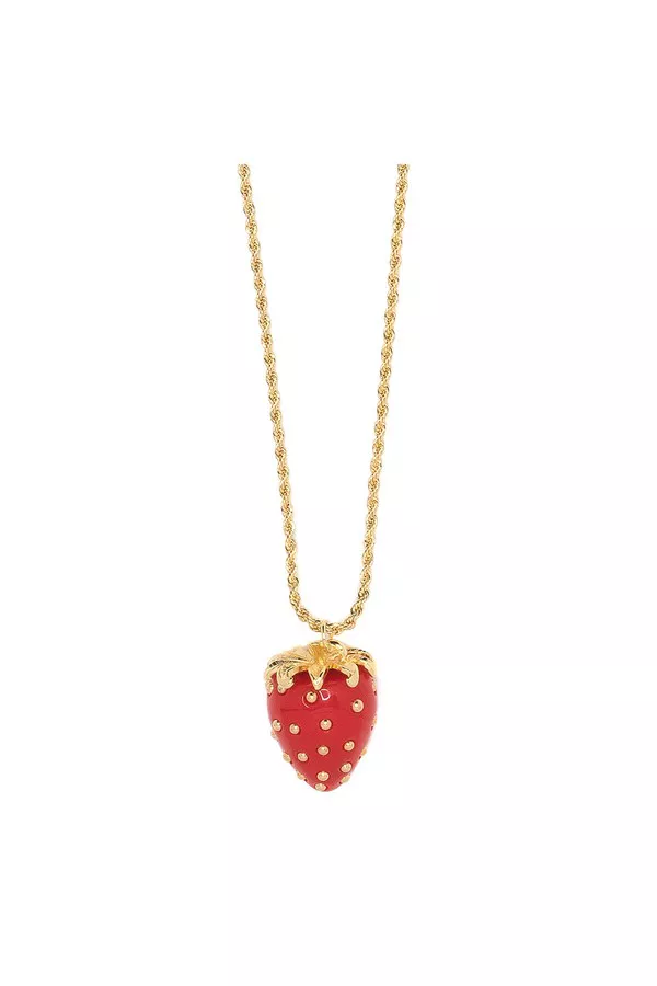 Red Strawberry Necklace by Kenneth Jay Lane at THE MILE