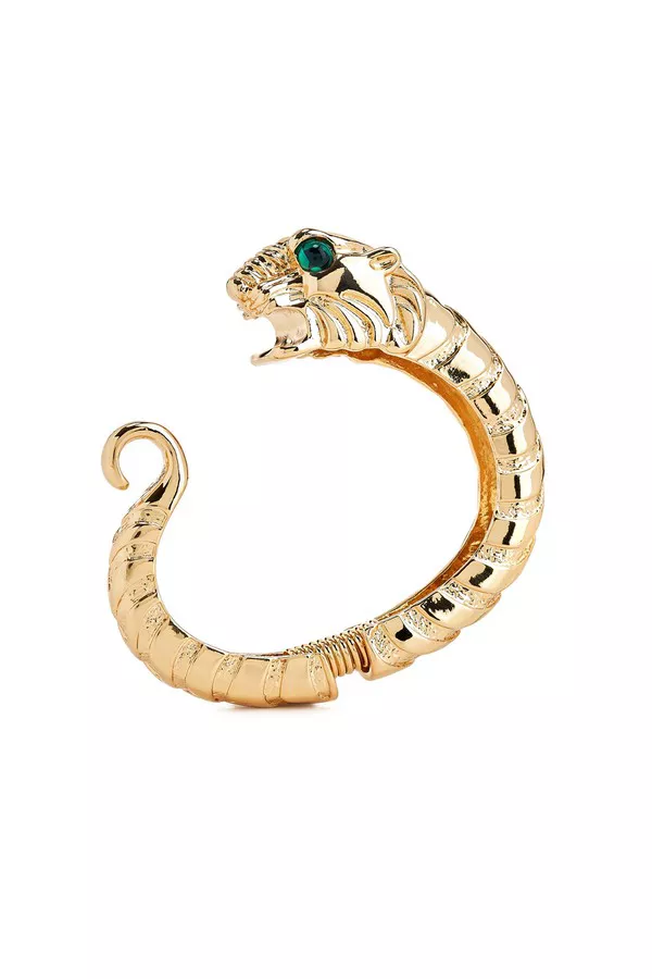Tiger Head Hinged Bracelet by Kenneth Jay Lane at THE MILE