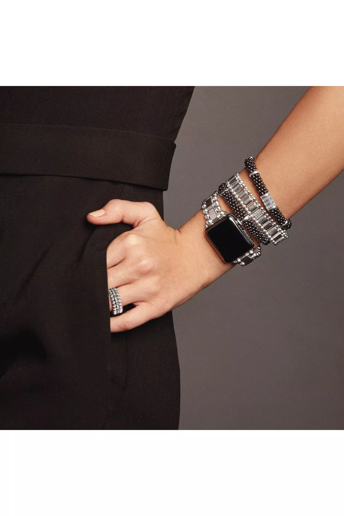 Lagos Caviar Bracelet Lagos Apple Watch Band Used Stainless Steel