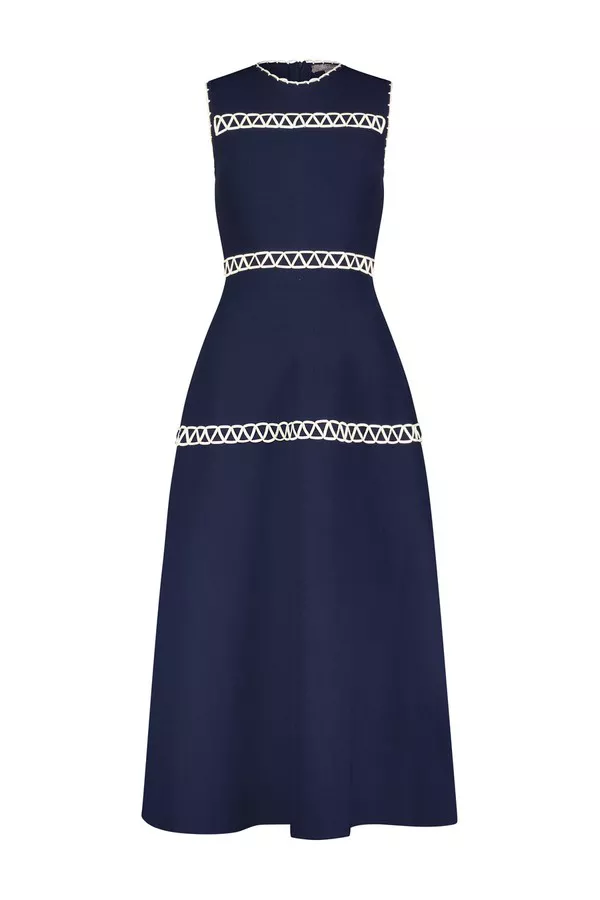 sachin and babi light blue dress Diana Embroidered Lace Sleeveless Midi Dress, Yellow · L main image 1
