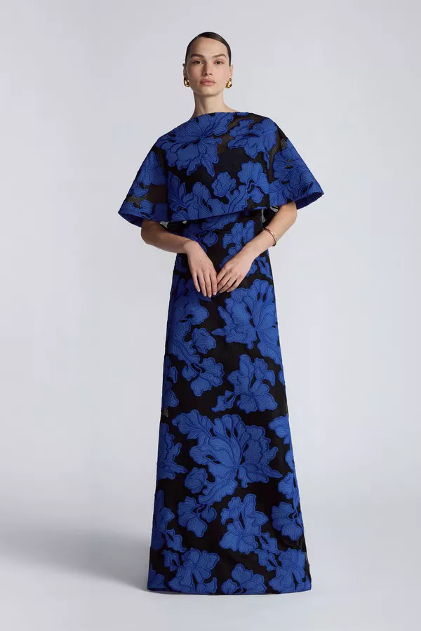Floral Embroidered Lace Reversible Capelet by Lela Rose at THE MILE Floral Embroidered Lace Reversible Capelet by Lela Rose at THE MILE