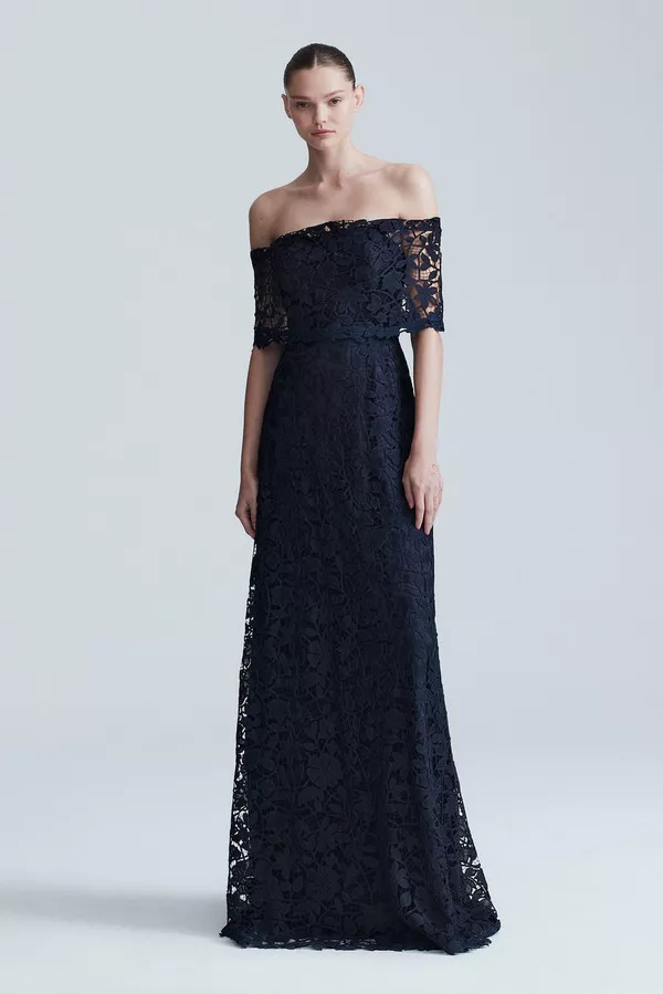 lace up bell sleeve dress Rihoas Floral Lace Textured Mini Dress