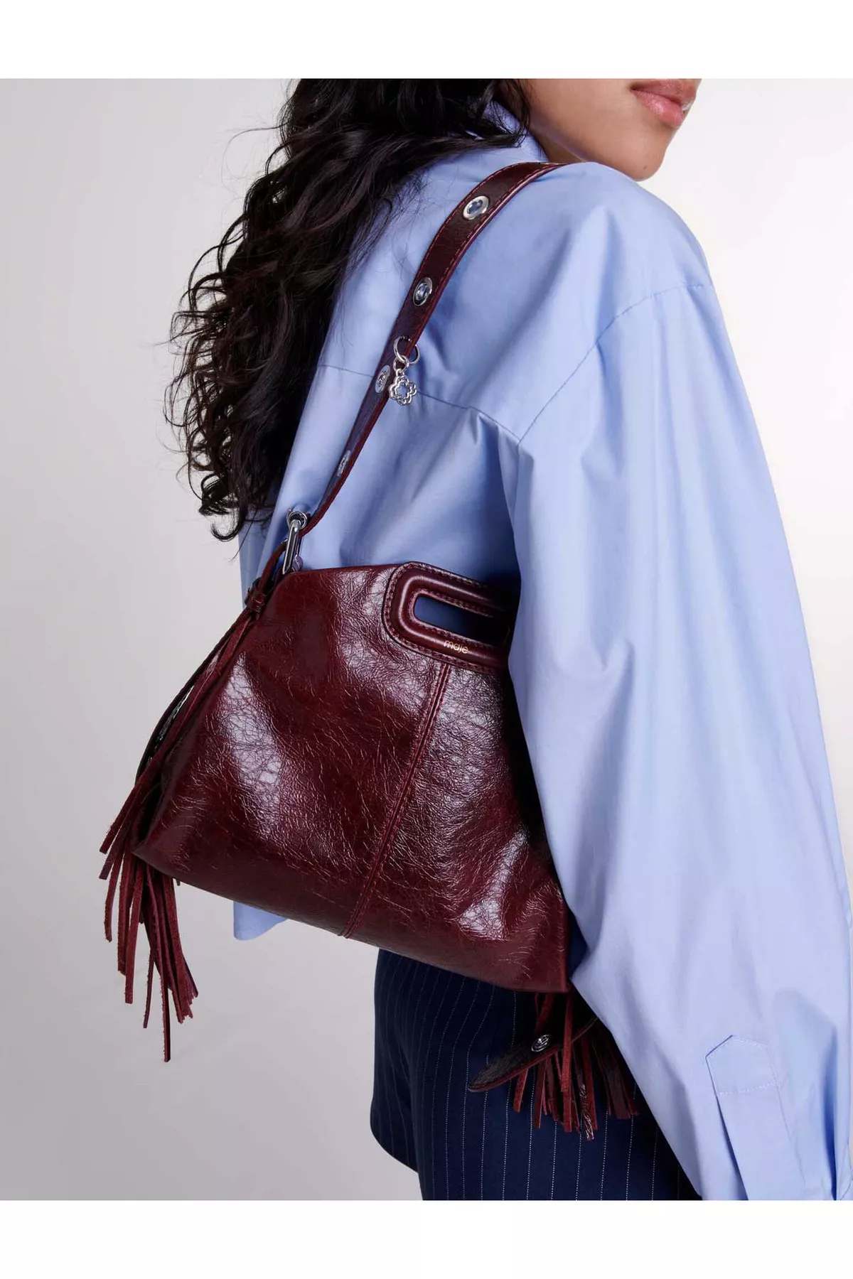 Miss M Bag Mini Sac Maje Miss M Mini Denim Bag Blue For Women Maje