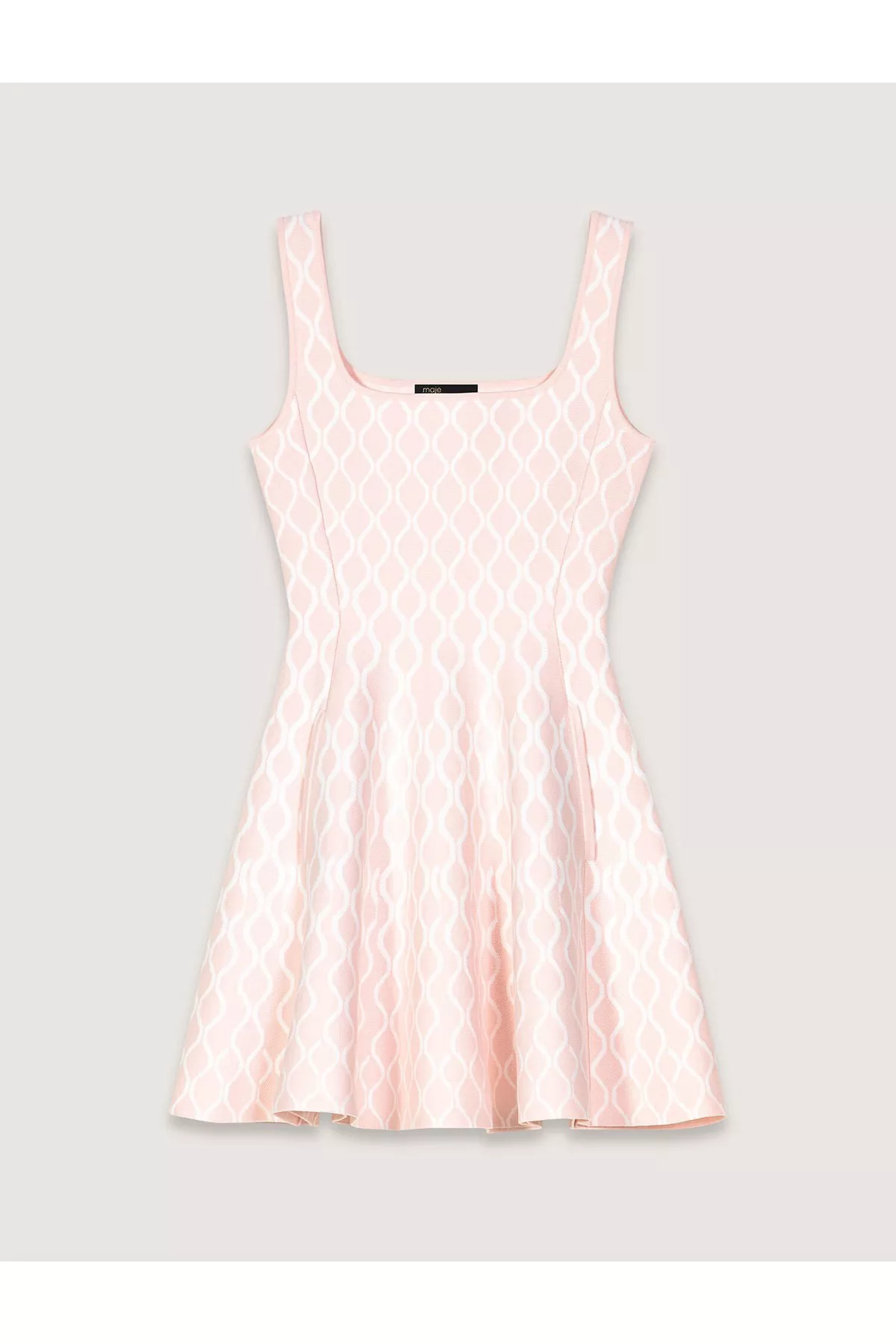 maje jacquard knit mini dress Jacquard knit short dress Yellow / Orange For Women