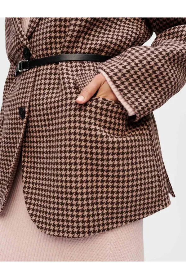 Oversized Houndstooth Coat by Maje at THE MILE