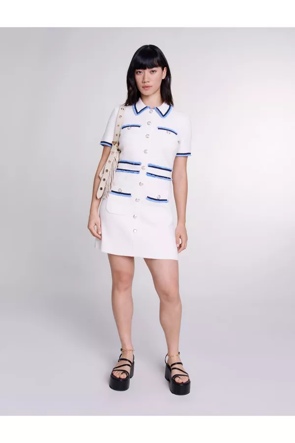 maje terry knit dress Short terry knit dress Ecru for Women