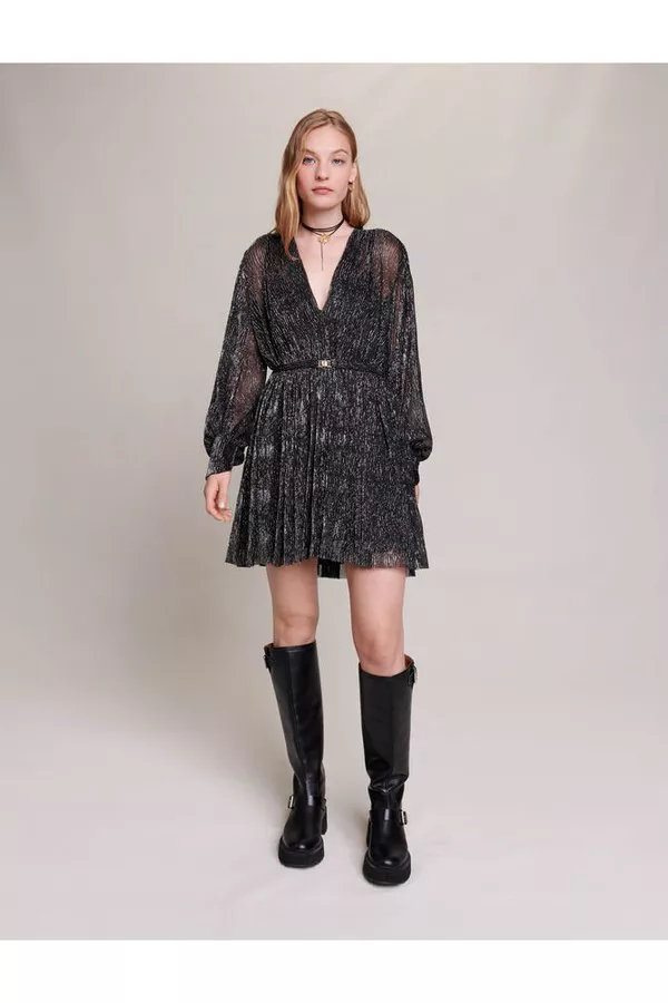 maje short metallic dress Short Metallic Dress by Maje at THE MILE