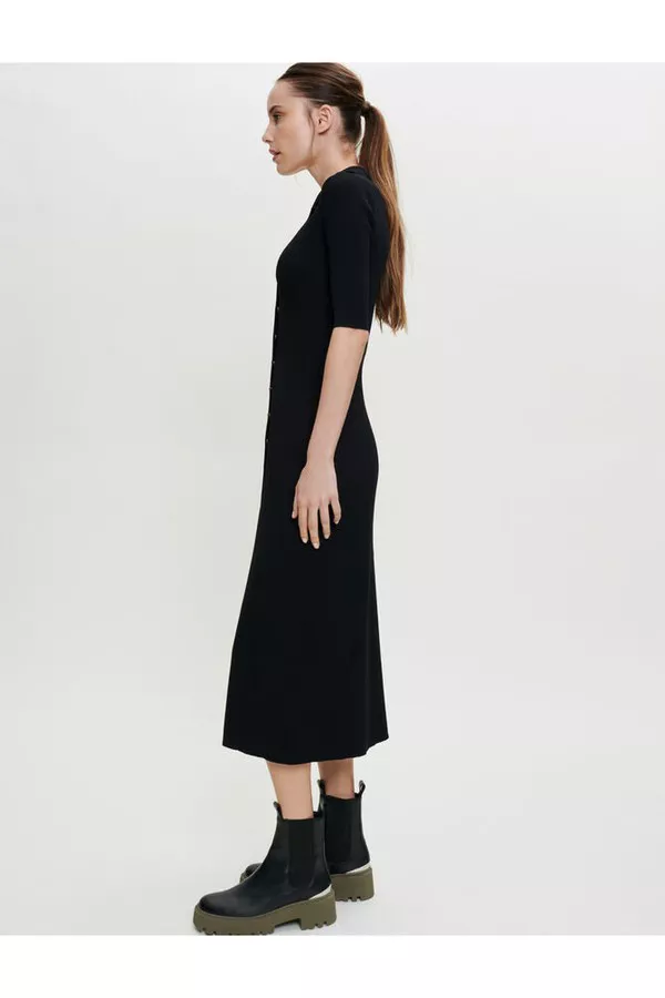 Polo Collar Knit Dress by Maje at THE MILE