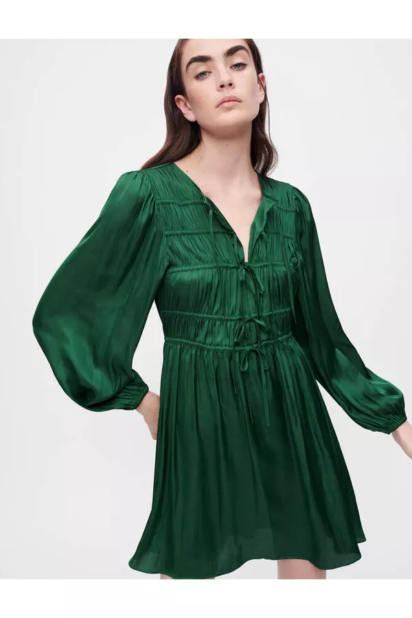 green emerald velvet dress Maje