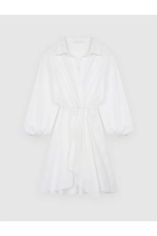 maje white shirt dress White buttoned tweed dress White For Women