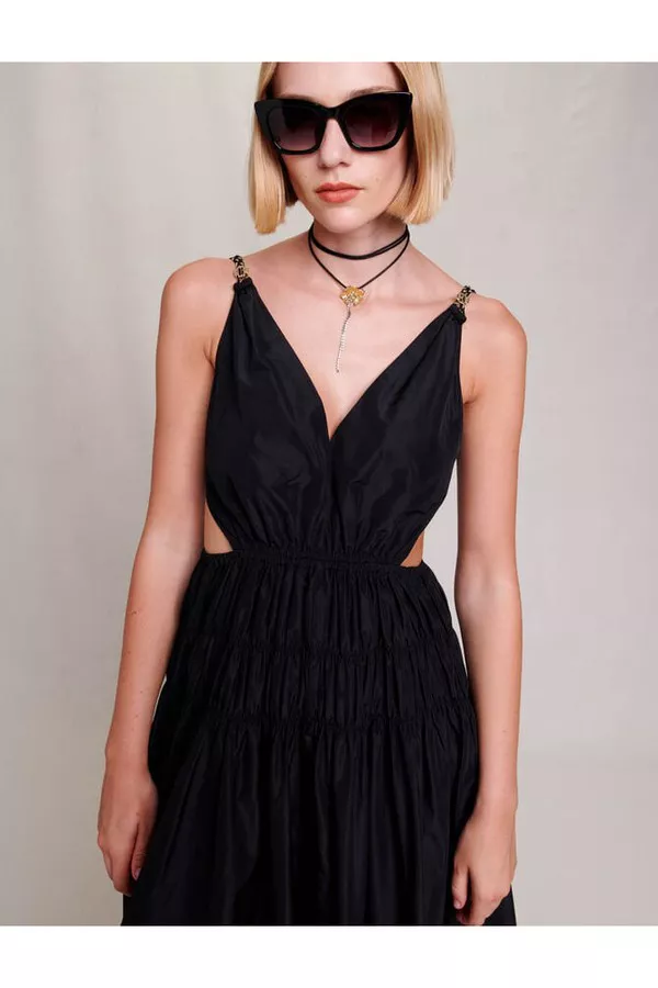 Taffeta Dress With Cut-Out At The Waist by Maje at THE MILE Taffeta Dress With Cut-Out At The Waist by Maje at THE MILE
