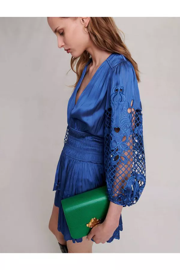 maje short satin dress Short satin dress