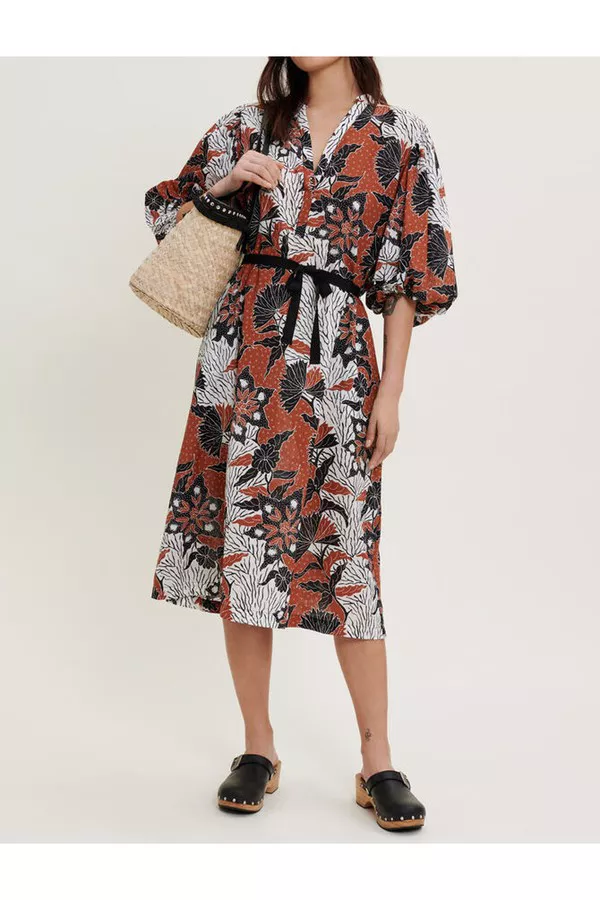 Printed Cotton Voile Dress by Maje at THE MILE