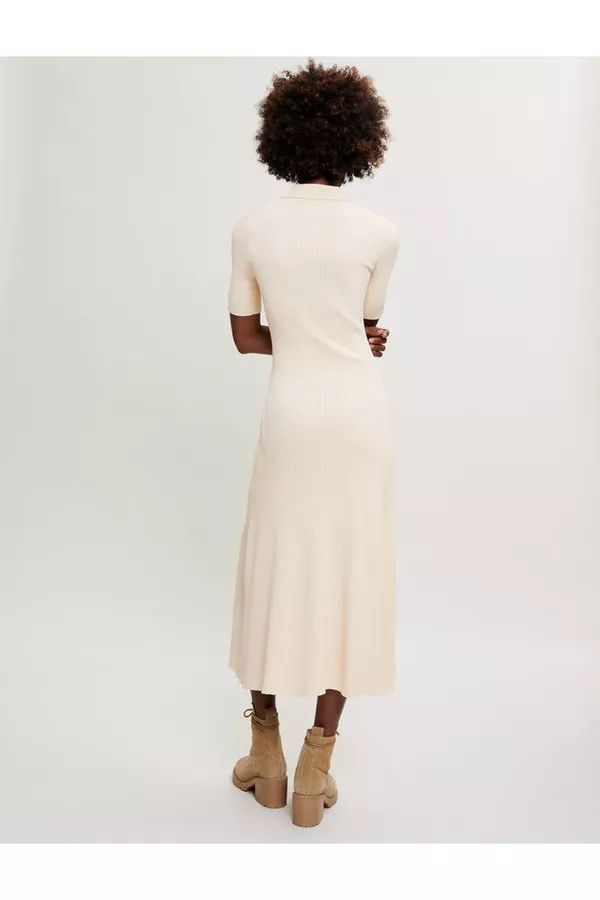 Long Knit Dress With Slit by Maje at THE MILE
