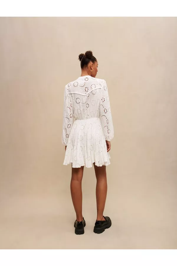 Embroidered Ruffled Dress by Maje at THE MILE Embroidered Ruffled Dress by Maje at THE MILE