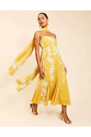 luca midi dress Luca Yellow Mesh Maxi Dress - US 10